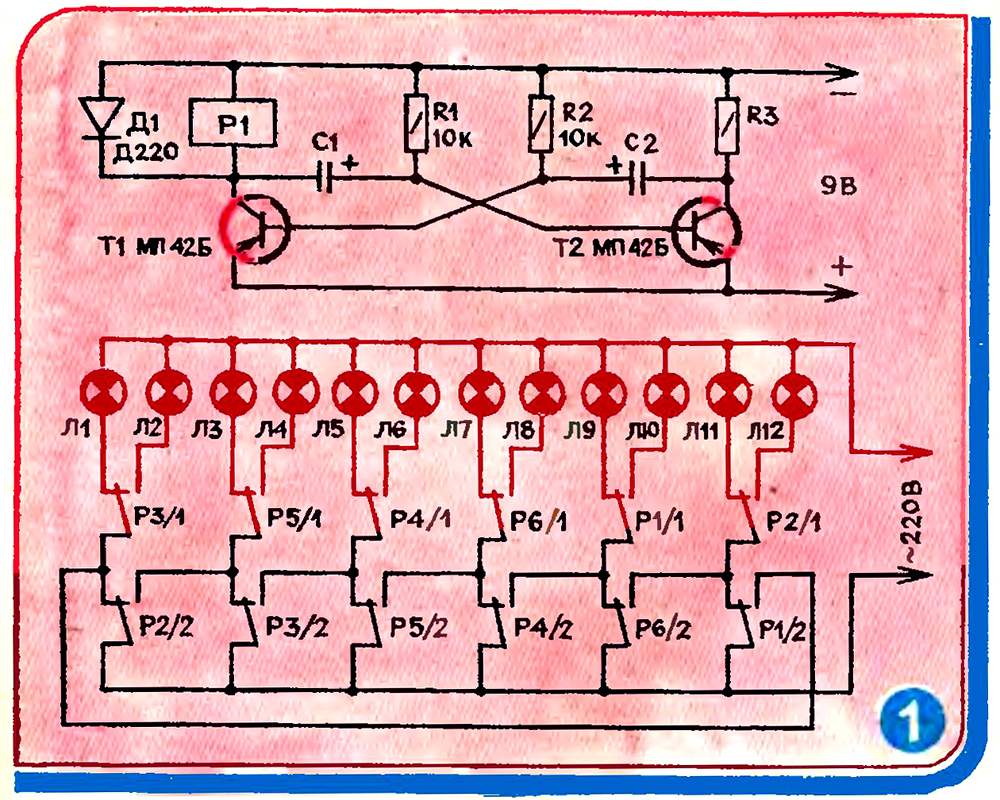 Мультивибратор на реле схема