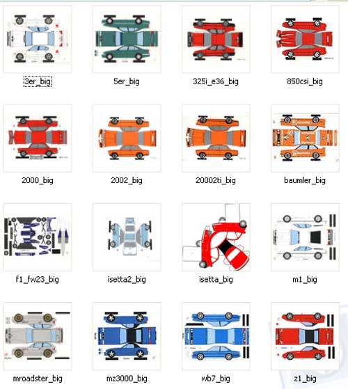 16 бумажных моделей BMW